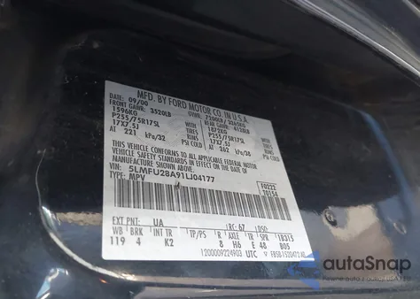 2001 Lincoln Navigator z USA, uszkodzony, nr VIN 5LMFU28A91LJ04177